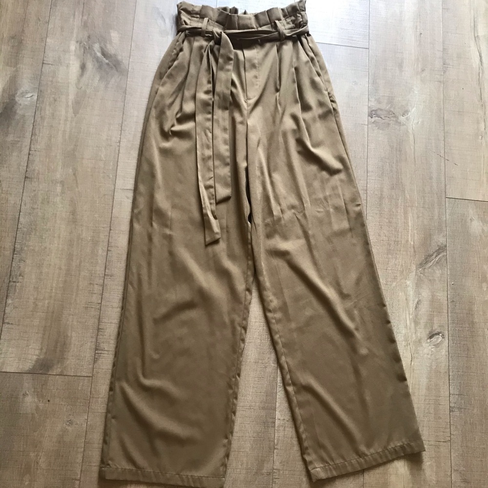 Target Tan Wide Leg Paperbag Pants